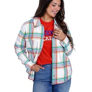 NEW! Molly Yeh x Tractor Supply Flannel Plaid Shirt Jacket Shacket Size M